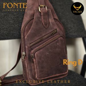 VALQO FONTE Tas Kulit Sapi Waist bag Tas dada Sling bag Tas Selempang Tas Pria Keren