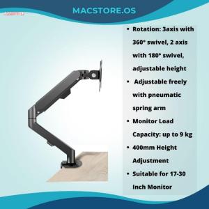 【SENFEGE】 Heavy Duty Monitor Stand:   360° Full Motion Adjustable Desk Ergonomic Laptop Office Stand with VESA Bracket Adjustable Single Monitor Arm 10KG Load Capacity Mount for 17-27 Inch Computer Screens