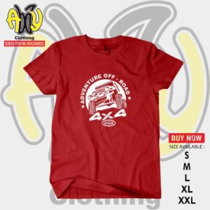 Baju Pria Terbaru ADVENTURE OFFROAD 4X4 Lengan Pendek Warna Hitam Navy Merah All Size