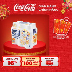[SIÊU SALE TẾT] Lốc 6 Chai Thực phẩm bổ sung Nước uống sữa trái cây Nutriboost hương cam 297ml/Chai Sale 25.01 Coca-Cola Chính Hãng_LD