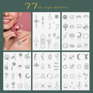 77 phong cách Ins nhỏ hoa văn tươi thảo dược nước trái cây Hình Xăm Dán S không phản chiếu bán vĩnh viễn không thấm nước dùng một lần Hình Xăm Dán dễ thương