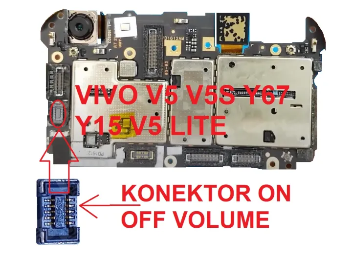 VIVO V5 V5s V5 lite Y67 Y15 Konektor On Off Volume 10 Pin di MESIN