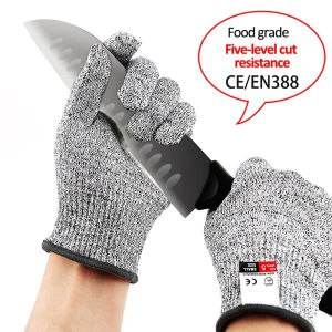 1 Pair Anti Cut Gloves Steel Three Thin Outdoor Antiskid Metal Men Sport Anti-Slip Wire Protective Waterproof Winter Safety Protection Work 2 Level Ice 3 Kayaking Universal Fingers Angling 5 Black Camping For Anti-Cutting Fishing Women Warm Stainless
