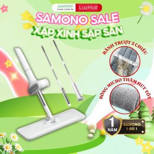 SAMONO Cây Lau Nhà Tự Vắt Thông Minh Bonbox BCT701 Đầu Xoay 360 Độ Linh Hoạt Chổi Lau Nhà Tự Vắt Lau Sạch Mọi Góc