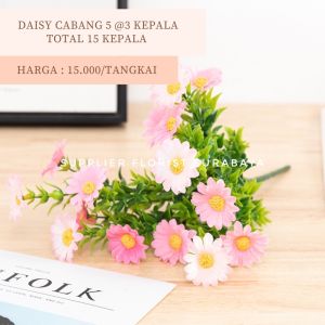 SFS - BUNGA PALSU DAISY BUNGA ASTER CABANG 5 TOTAL 15 KEPALA PREMIUM BUNGA ARTIFICIAL FLOWER BUNGA HIAS PAJANGAN BUKET BUNGA FLOWER DIY FLORIST PEMANIS FILLER
