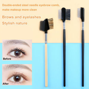 Go To Fly Legs Steel Eyelash Brush Nissan Stainless Steel Eyebrow Comb Dense Tooth Double-Use Eyelash Comb Eyebrow Eyelash Makeup Brush