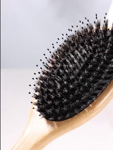 Hisoka Boar Bristle Solid Wood Comb Smooth Massage Air Cushion Smooth Hair Comb