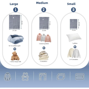 Thickened Oxford cloth Vacuum Seal Bags for Clothing Travel w/Wireless Pump Space Saver Vacuum Storage Organizer Bag