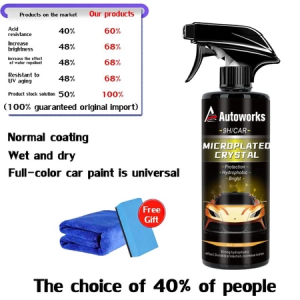 Graphene Hydrophobic Car Wax 500ML High Gloss Scratch Removal Waterproof Ceramic Shine Nano Coating Car Polish Paint Protection Quick Detailer Water Repellent Wax for Car & Motorcycle