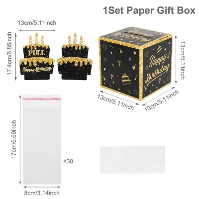 30pcs Money Pull-Out Gift Box Cash Gift Black Gold Surprise Birthday Pull Sofa Pattern Gift Box Birthday