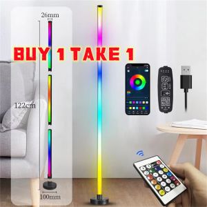 【BUY 1 TAKE 1】Multicolor RGB Corner Floor Lamp  LED Minimalist Nordic Light Furniture Lighting Living Room And Bedroom Lights Aulis