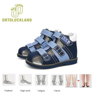 Ortoluckland Children Orthopedic Shoes For Clubfoot Leather Sandals With Arch Support Insole