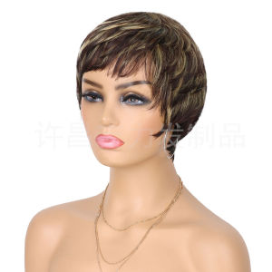100% Human Hair Wig Full Machine Wig Short Hair Wig Cheap Human Hair Wigs For Woman Short Pixie Human Hair Wigs