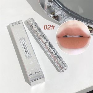 KUESICR New Product 6 Colors Floating Butterfly Lipstick Velvet Mist Lip Silver Tube Young Girl Student Party Relief Lip Glaze