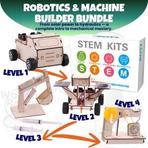 DIY Junior Science Wooden STEM Kit Robotics & Engineering Machine Set Models For Kids Age 6-12 Years Gift Set