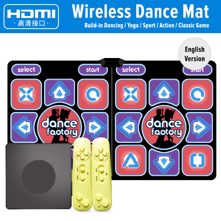 Dual Player Wireless Dance Mat TV Game Dancing Pads with 2 Gamepad