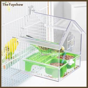 [The Fayshow] ที่ใส่อาหารนกแก้วแบบแขวนป้องกันไม่ให้นกกระจัดกระจายอุปกรณ์กรงนกอ่างอาบน้ำแบบมัลติฟังก์ชัน