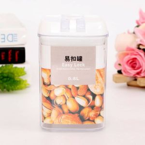 Airtight Lid Lock Square Canister Food Container Food Storage | Bekas Simpan Makanan Kedap Udara | 厨房密封罐透明收纳罐带盖易扣罐方形