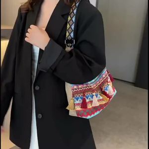 Large Capacity Fashion Ethnic Style Tassel Casual Bag Single Shoulder Crossbody Bag Tote Bag