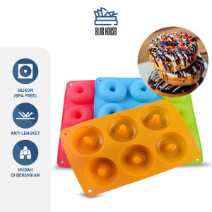 Cetakan Donut Silikon 6 Dan 8 Cavity Biskuit Muffin Cake Pan Mold BPA Free