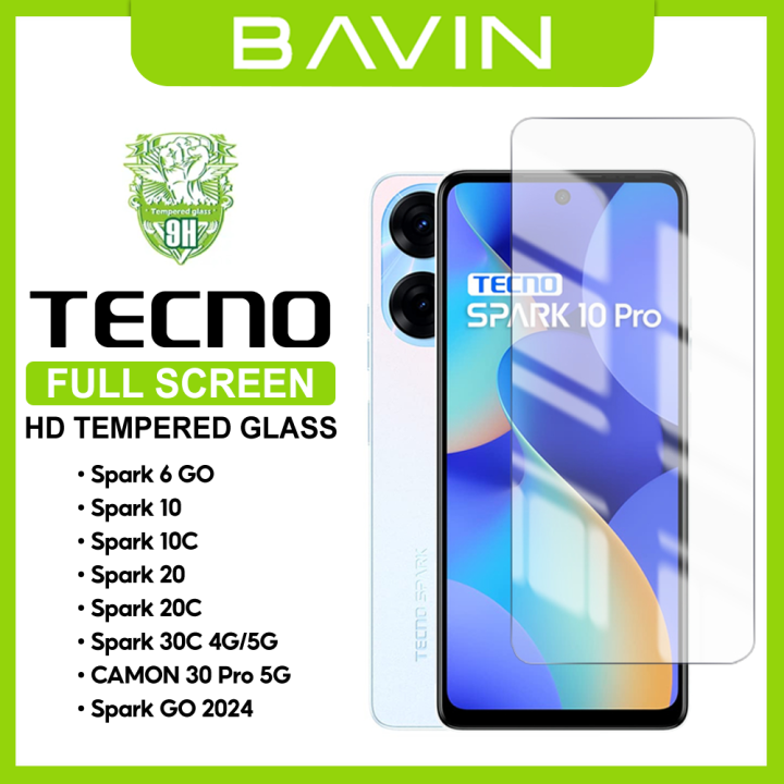 BAVIN Tempered Glass for Tecno 9H Extra Durable Full HD Scratch