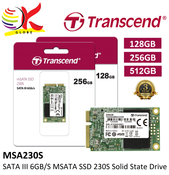 TRANSCEND MSATA SSD MSA230S 230S / MSA220S 220S SATA III INTERNAL SOLID ...