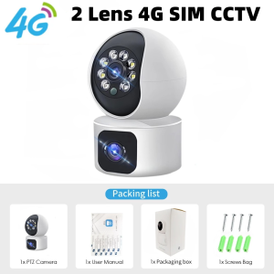 V380 Pro CCTV camera Connect To Cellphone 4G SIM /WIFI Dual Lens 4K HD CCTV Camera Wifi Connect Wireless Outdoor Waterproof Smart Tracking NO NEEDED WIFI