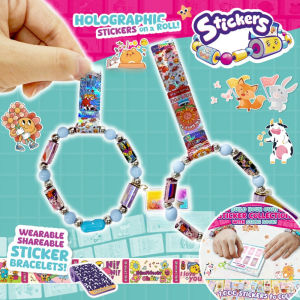 DIY Sticker Bracelet Set Holographic Repositionable Activity Book Craft Toy Kids Gift