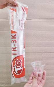 ถ้วยน้ำพริก ถ้วยน้ำจิ้ม 3 - 4 - 5 - 6 ออนซ์ ยี่ห้อTC เนื้อแข็งใสปิ๊งไม่แตก ปาก 75 mm. แพคละ 50 ใบ