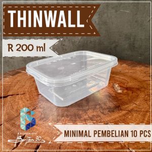 (ISI 25 PCS) Thinwall 200ml Persegi Panjang / Kotak Makan plastik / Thinwall Persegi Panjang 200 ml