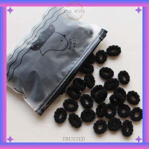 L4 - PLUS POUCH - IKAT RAMBUT ANAK 100PCS MODEL DONAT TOWEL RING MIX WARNA ELASTIS / KUNCIRAN RAMBUT