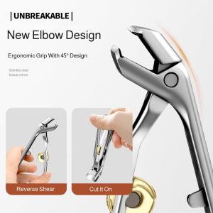 Stainless Steel Nail Clipper Curved Head Anti Splash Large Opening Nail Cutter Manicure Tool