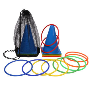 [Sirola] Party Games Ring Toss Game Carnival Combo Set Soft Plastic Cones Ring Toss Games Throwing Game Toy For Kid Adult