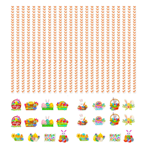24pcs Easters Themed Drinking Straw Decorative Biodegradable Stripe Paper Straw for Gatherings Wedding Party Supplies