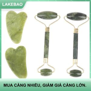 【LAKEBAO】 Ngọc Bích Tự Nhiên Massage Con Lăn + Guasha Hội Đồng Quản Trị Spa Scraper Đá Mặt Massager Set