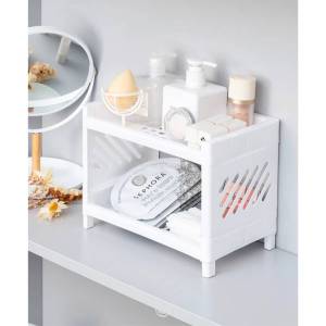 ชั้นวาง พลาสติก 2 ชั้น เก็บเครื่องเขียน เครื่องครัว เครื่องสำอาง ขนาดเล็ก