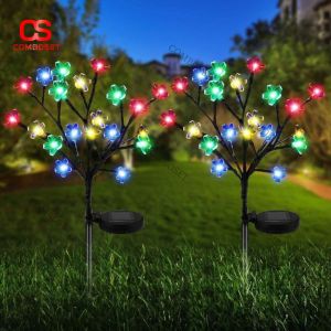 Combo 10 Đèn LED Năng Lượng Mặt Trời Hình Cây Hoa Ánh Sáng Đa Sắc