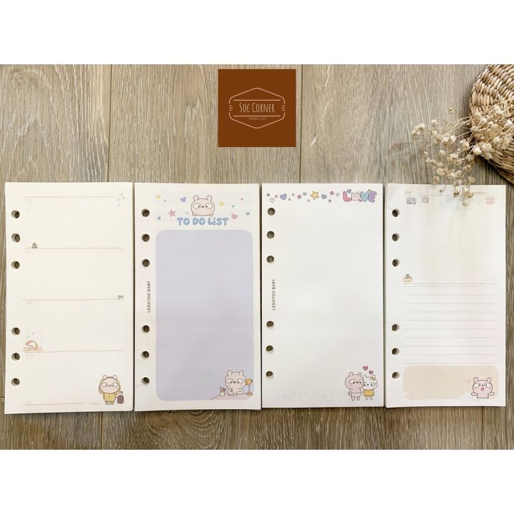 [HCM]Giấy refill màu dễ thương cho sổ còng A6 6 lỗ