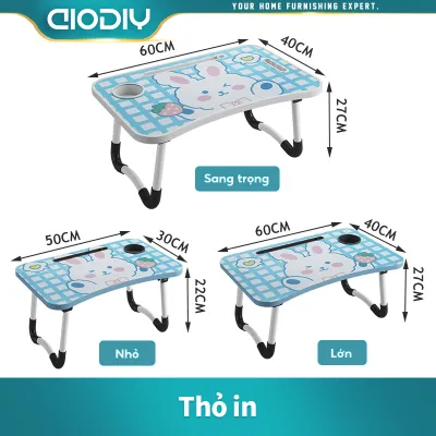 AIODIY Bàn học làm việc gấp gọn Bàn gấp máy tính xách tay Với Cup Holder Với khe cắm thẻ