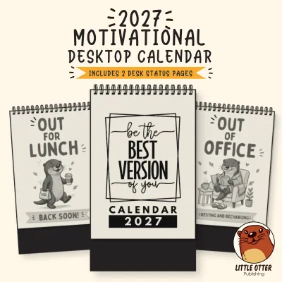 2027 Motivational Desktop Calendar 3 - (Singapore Public Holidays | 250gsm | Lunar Dates)|LittleOtterPublishing