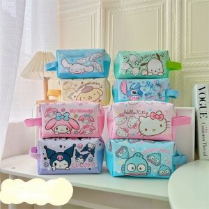 Sanrio Makeup Bag Kawaii Kuromi Cinnamoroll My Melody Hello Kitty Pencil Box Pochacco Coin Wallet Girl Christmas Birthday Gift