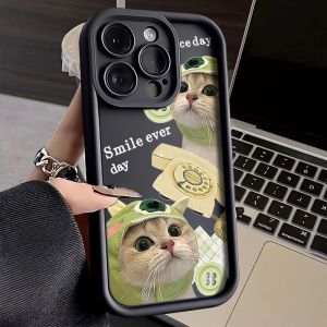 Phone Case Adorable cat For iphone 11 12 13 14 15 Pro Max Casing silicone xr xs Max 7 8 Plus 11Pro 13Plus