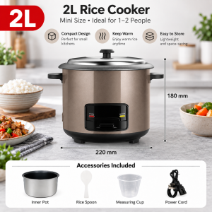 GoldStar Electric Rice Cooker 2L 3L 4L 5L Automatic Cooker with Keep Warm Non-Stick Inner Pot for Home & Family Use