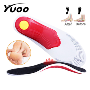 Yuoo 1Pair Orthopedic Orthotic Insoles Plantar Fasciitis Arch Support Flat Feet Foot Inserts Gel Pads for Men Women