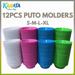 Kanata 12pcs Puto Molder Cups Baking Mold Set Cupcake Puto Molding Cups Small Medium Large XL Tools