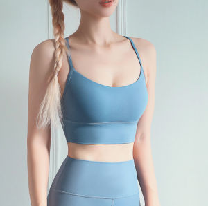 Clearance Price Quality Fabric Nylon Spandex Yoga Bra Top Y Back Design Fitness Beauty Gathering Shockproof Running Workout Fitness Sports Bra Comfy Wireless Padded WX1219