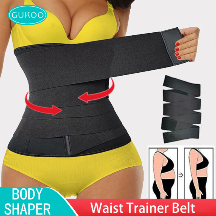 GUKOO Women Slimming Body Shaper Sweat Waist Trainer Tummy Control Wrap  Postpartum Recovery Shapewear Trimmer Belt Stretch Bands Lazada PH