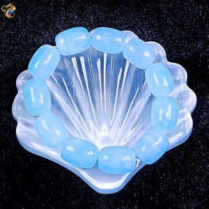 Collectors Grade Starry Icy Sky Blue Aquamarine Barrel Bracelet