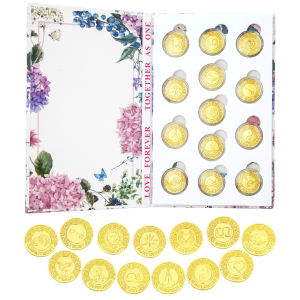 13 Words Wedding Unity Coins Las Arras para Boda Catolica Wedding Unity Coins Set with Book Boxfor Wedding Ceremony