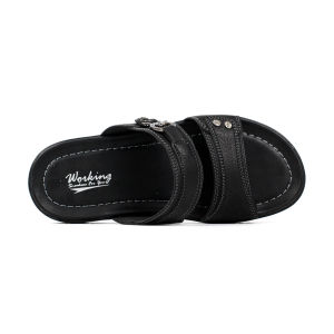 Sandal Slide Pria Bahan Kulit Working R-34 Sandal kasual pria dewasa Sandal Selop